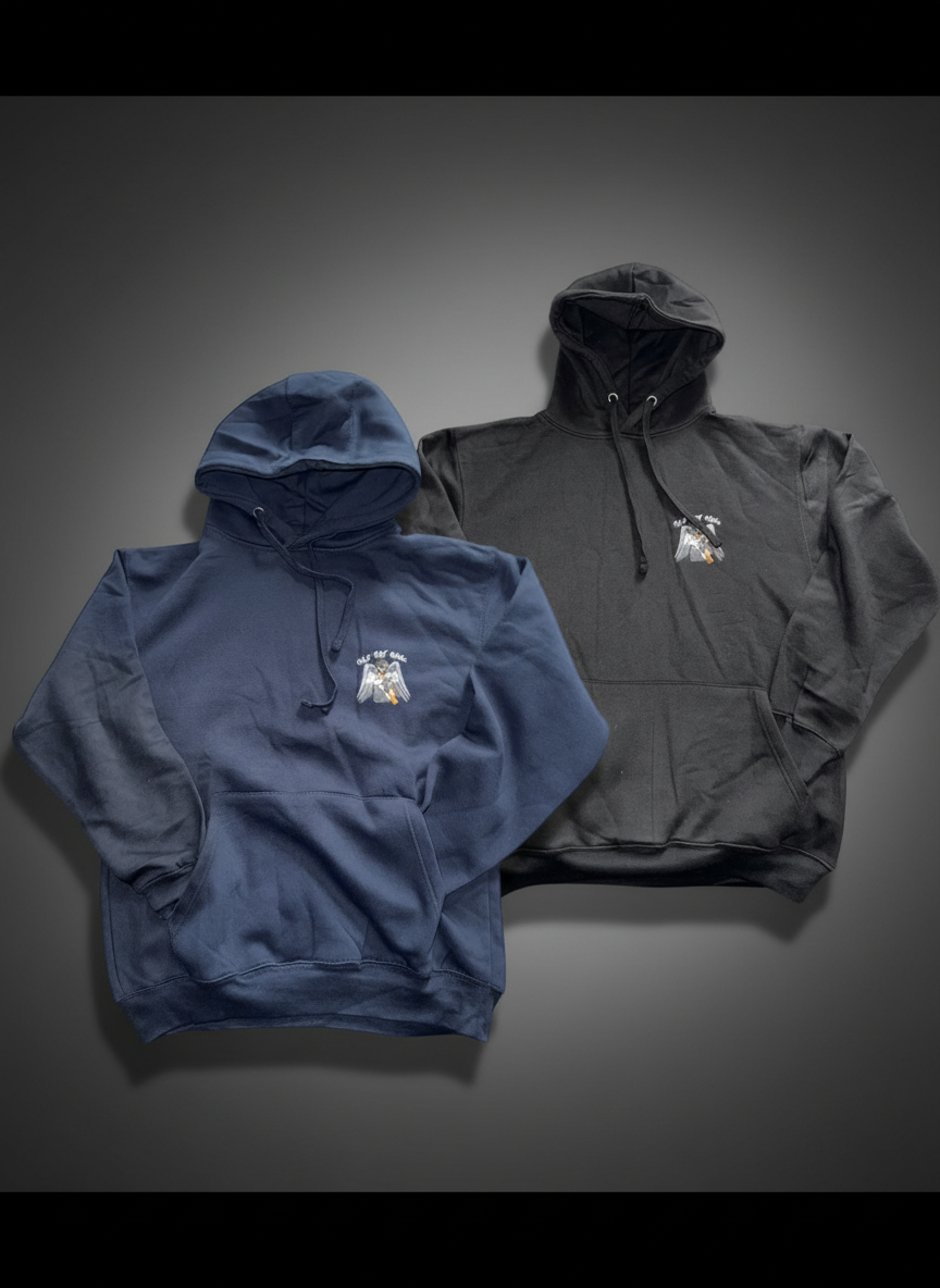 Navy and Black TTG Hoodies premium showcase