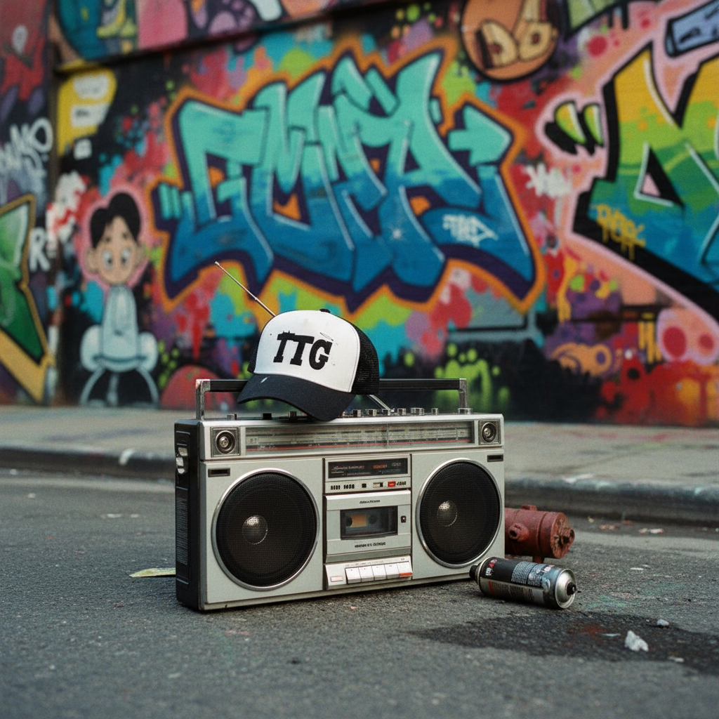 TTG Hat with vintage boombox 90s throwback