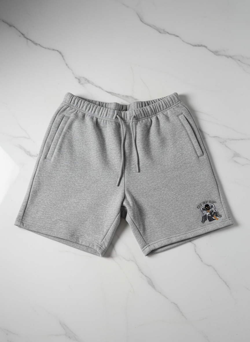 TTG Shorts on marble surface